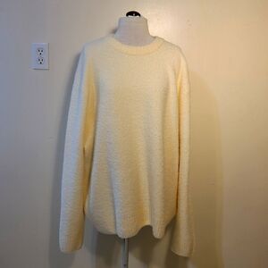 H&M (Women's XXL) Regular Fit Coupe Standard Long-line Cream Long-sleeve Sweater